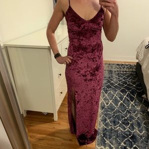 Lulus Burgundy Velvet Maxi